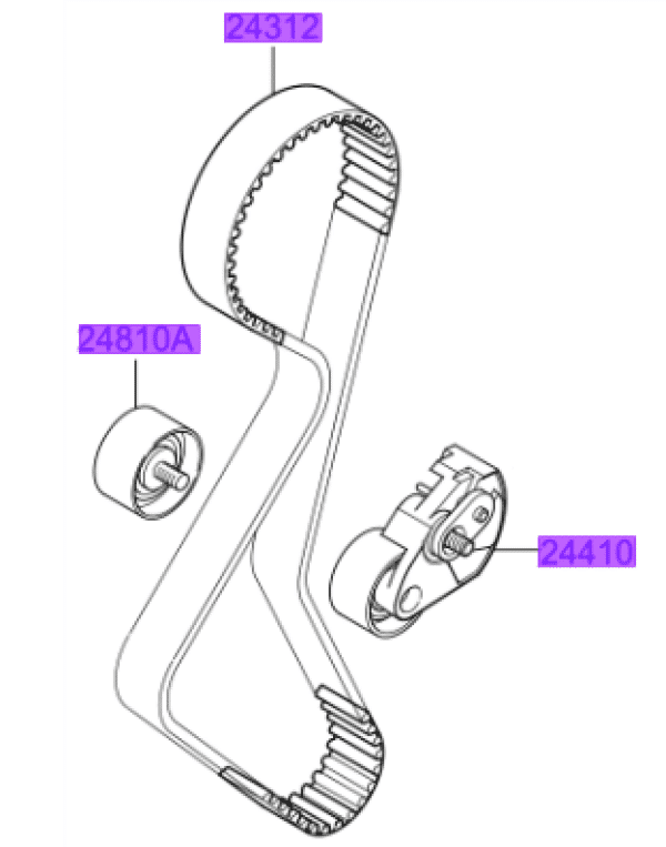 2431227250-600x763-1.png Sportage Timing Belt, Tensioners, Water Pump and Gasket 2.0 Diesel Engines 2004-2010 - Image 1