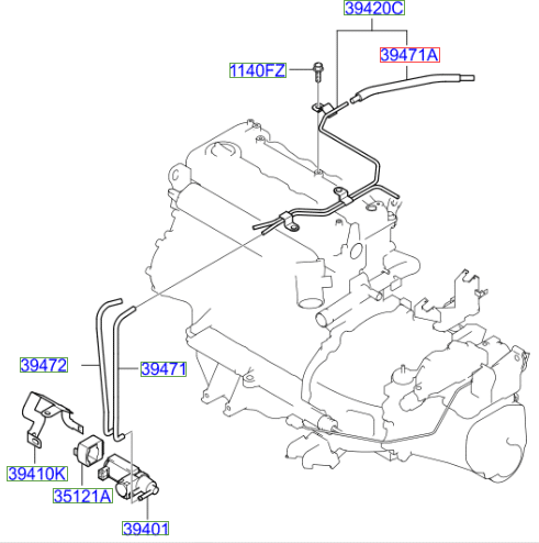 3512027050.png Kia Ceed 2010-2012 Vacuum Solenoid Valve - Image 1