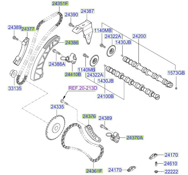 CHAIN-600x558-1.jpg Kia Sportage (2010-2015) 1.7 Diesel Timing Chain Kit - Image 1