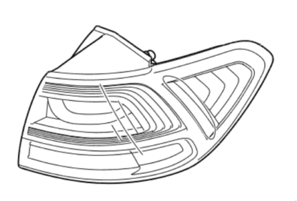 Kia Sorento 2016-2017 Off Side Rear Outer Light Assembly LED