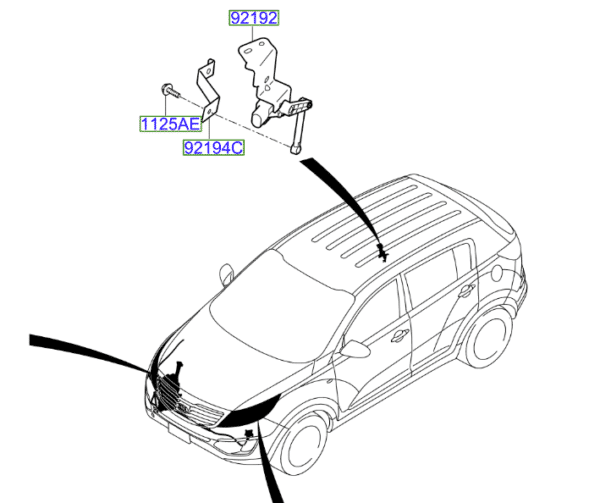 LEVEL-600x503-1.png Kia Sportage 2010-2014 Headlight Leveling Sensor - Image 1