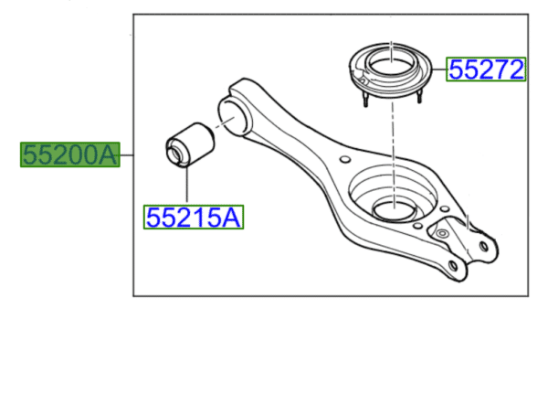LOWER-ARM-600x454-1.png Kia Carens 2006-2012 Rear Lower Suspension Arm and Bolts - Image 1