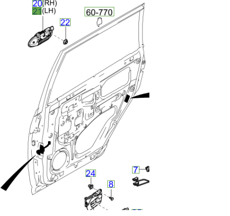 NSR-DOOR-HANDLE.png Kia Carens (1999-2006) NSR Outer Door Handle - Image 1