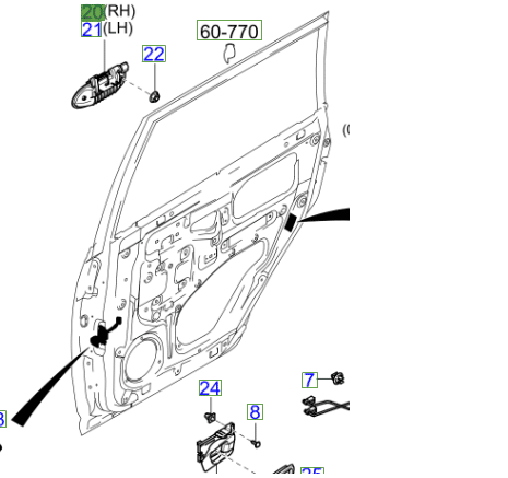 OSR-DOOR-HANDLE-1.png Kia Carens (1999-2006) OSR Outer Door Handle - Image 1