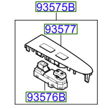 Kia Sportage 2014-2015 Passengers Window Control Switch Pack