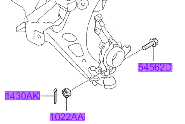 bolt-5-600x403-1.png Kia Sportage 2010-2015 Front Lower Ball Joint Bolt With Nut - Image 1