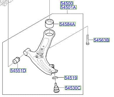 Picanto Front suspension control arm RH 2015-2017