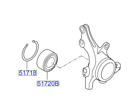 Kia Carens 2006-2012 Front Wheel Bearing + Clip