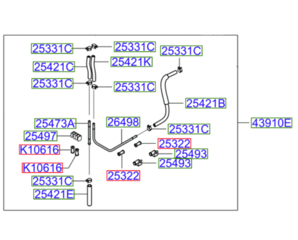 Kia Sedona (2006-2012) Transmission Cooler/Radiator Hoses