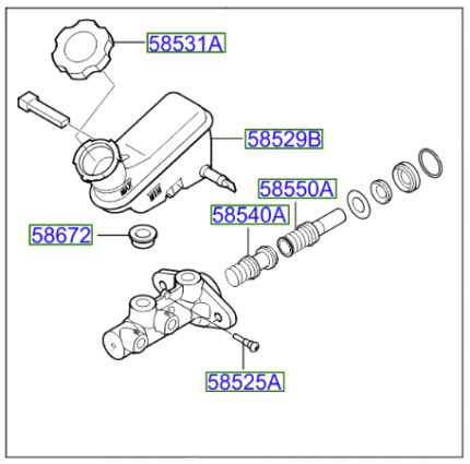 Kia Soul 2009-2012 Brake Master Cylinder