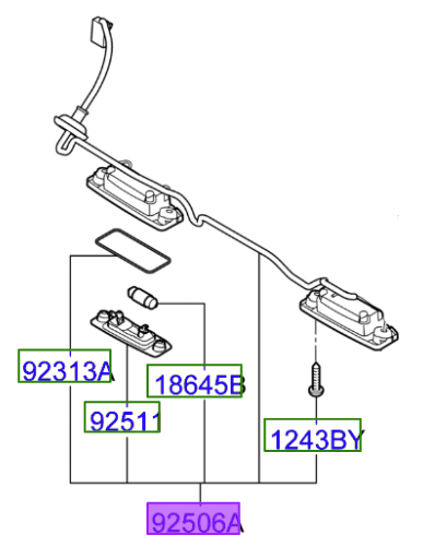 Kia Ceed 2010-2012 Number Plate Lamp