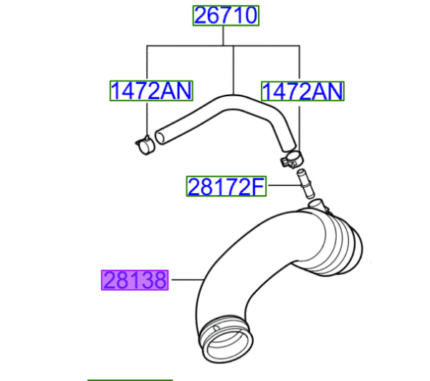Kia Soul 2009-2013 Turbo Intake Hose