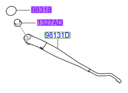 Kia Rio 2011-2017 Front Wiper Arm Cap + Nut